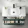 Omaha Mystic Green Wall Hung Drawer Vanity with Marble Top & Marin Basin 1000mm - Black Accents