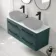 Omaha Mystic Green Wall Hung Drawer Vanity with Marble Top 1200mm (Excludes Counter Top Basin) - Black Accents