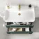 Omaha Mystic Green Wall Hung Basin Drawer Vanity 800mm - Brushed Brass Accents