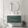 Omaha Mystic Green Wall Hung Basin Drawer Vanity 1000mm - Brushed Brass Accents