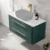Omaha Mystic Green Wall Hung Drawer Vanity with Marble Top 1000mm (Excludes Counter Top Basin) - Brushed Brass Accents