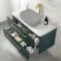 Omaha Mystic Green Wall Hung Drawer Vanity with Marble Top 1000mm (Excludes Counter Top Basin) - Brushed Brass Accents