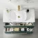 Omaha Mystic Green Wall Hung Drawer Vanity with Marble Top & Curved Counter Top Basin 1000mm - Brushed Brass Accents