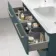 Omaha Mystic Green Wall Hung Double Basin Drawer Vanity 1200mm - Brushed Brass Accents