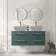 Omaha Mystic Green Wall Hung Drawer Vanity with Marble Top 1200mm (Excludes Counter Top Basin) - Brushed Brass Accents