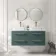 Omaha Mystic Green Wall Hung Drawer Vanity with Marble Top & Marin Basin 1200mm - Brushed Brass Accents