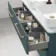 Omaha Mystic Green Wall Hung Drawer Vanity with Marble Top & Marin Basin 1200mm - Brushed Brass Accents
