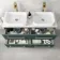 Omaha Mystic Green Wall Hung Drawer Vanity with Marble Top & Marin Basin 1200mm - Brushed Brass Accents