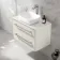 Omaha Linen White Wall Hung Drawer Vanity with Marble Top & Curved Counter Top Basin 800mm