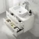 Omaha Linen White Wall Hung Drawer Vanity with Marble Top & Marin Basin 800mm