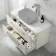 Omaha Linen White Wall Hung Drawer Vanity with Marble Top 1000mm - Excludes Counter Top Basin