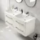 Omaha Linen White Wall Hung Double Basin Drawer Vanity 1200mm