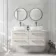 Omaha Linen White Wall Hung Drawer Vanity with Marble Top & Curved Counter Top Basin 1200mm