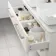 Omaha Linen White Wall Hung Drawer Vanity with Marble Top & Curved Counter Top Basin 1200mm