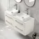 Omaha Linen White Wall Hung Drawer Vanity with Marble Top & Marin Basin 1200mm