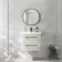 Omaha Linen White Wall Hung Basin Drawer Vanity 600mm - Black Accents