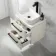 Omaha Linen White Wall Hung Drawer Vanity with Marble Top & Marin Basin 600mm - Black Accents