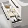 Omaha Linen White Wall Hung Drawer Vanity with Marble Top 800mm (Excludes Counter Top Basin) - Black Accents