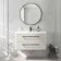 Omaha Linen White Wall Hung Basin Drawer Vanity 1000mm - Black Accents