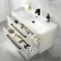 Omaha Linen White Wall Hung Basin Drawer Vanity 1000mm - Black Accents