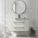 Omaha Linen White Wall Hung Drawer Vanity with Marble Top 1000mm (Excludes Counter Top Basin) - Black Accents