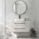 Omaha Linen White Wall Hung Drawer Vanity with Marble Top & Marin Basin 1000mm - Black Accents