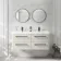 Omaha Linen White Wall Hung Double Basin Drawer Vanity 1200mm - Black Accents
