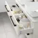 Omaha Linen White Wall Hung Drawer Vanity with Marble Top & Curved Counter Top Basin 1200mm - Black Accents