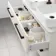 Omaha Linen White Wall Hung Drawer Vanity with Marble Top & Marin Basin 1200mm - Black Accents