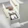 Omaha Linen White Wall Hung Drawer Vanity with Marble Top 600mm (Excludes Counter Top Basin) - Brushed Brass Accents