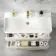 Omaha Linen White Wall Hung Basin Drawer Vanity 1000mm - Brushed Brass Accents