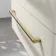 Omaha Linen White Wall Hung Drawer Vanity with Marble Top & Curved Counter Top Basin 1000mm - Brushed Brass Accents