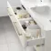 Omaha Linen White Wall Hung Double Basin Drawer Vanity 1200mm - Brushed Brass Accents