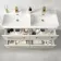 Omaha Linen White Wall Hung Double Basin Drawer Vanity 1200mm - Brushed Brass Accents