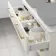 Omaha Linen White Wall Hung Drawer Vanity with Marble Top 1200mm (Excludes Counter Top Basin) - Brushed Brass Accents