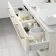 Omaha Linen White Wall Hung Drawer Vanity with Marble Top & Curved Counter Top Basin 1200mm - Brushed Brass Accents