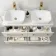 Omaha Linen White Wall Hung Drawer Vanity with Marble Top & Curved Counter Top Basin 1200mm - Brushed Brass Accents