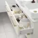 Omaha Linen White Wall Hung Drawer Vanity with Marble Top & Marin Basin 1200mm - Brushed Brass Accents