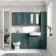 Midnight Green Wall Hung Mirror Cabinet 700x600mm