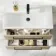 Elba Dawn Oak Wall Hung Basin Drawer Vanity 800mm - Black Accents