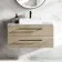 Elba Dawn Oak Wall Hung Drawer Vanity with Marble Top & Cody Basin 1000mm - Black Accents