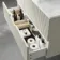Crete Fluted Linen White Wall Hung Drawer Vanity with Marble Top & Marin Basin 1000mm