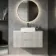 Crete Fluted Linen White Wall Hung Drawer Vanity with Marble Top & Cody Basin 1000mm