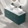 Crete Fluted Mystic Green Double Wall Hung Drawer Vanity with Marble Top & Curved Basin 1200mm
