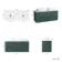 Crete Fluted Mystic Green Double Wall Hung Drawer Vanity with Marble Top & Curved Basin 1200mm