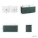 Crete Fluted Mystic Green Double Wall Hung Drawer Vanity with Marble Top & Cody Basin 1200mm