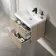 Crete Fluted Apex Oak Wall Hung Basin Drawer Vanity 600mm