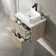 Crete Fluted Apex Oak Wall Hung Drawer Vanity with Marble Top & Marin Basin 600mm