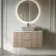 Crete Fluted Apex Oak Wall Hung Drawer Vanity with Marble Top 1000mm - Excludes Counter Top Basin