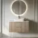 Crete Fluted Apex Oak Wall Hung Drawer Vanity with Marble Top & Marin Basin 1000mm